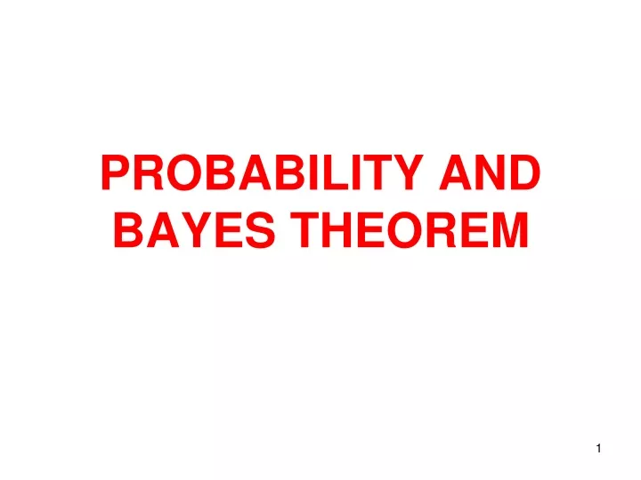 probability and bayes theorem