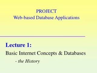 PROJECT Web-based Database Applications
