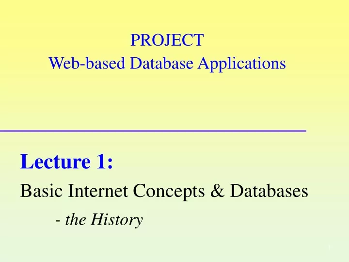 project web based database applications