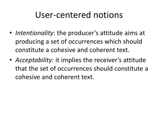 User-centered notions