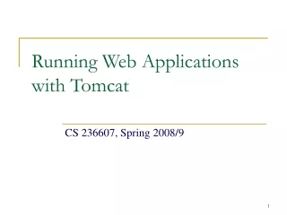 Running Web Applications with Tomcat