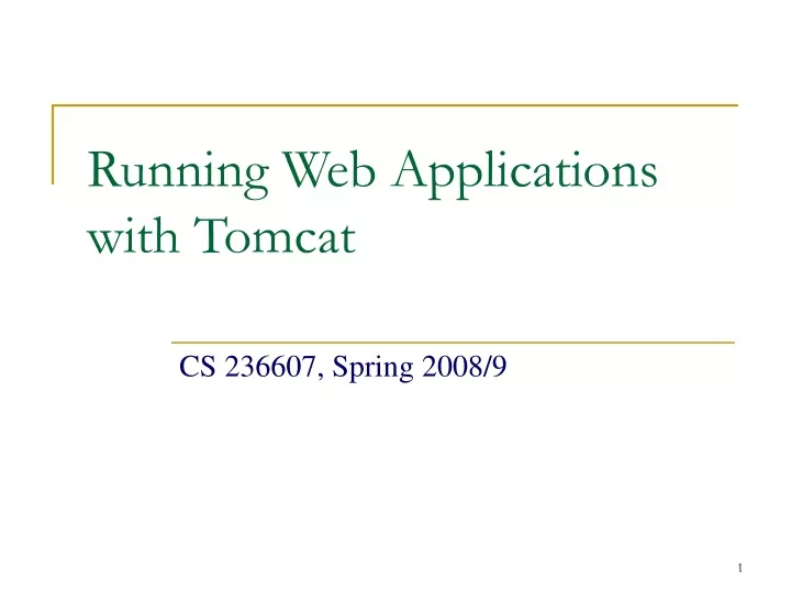 running web applications with tomcat