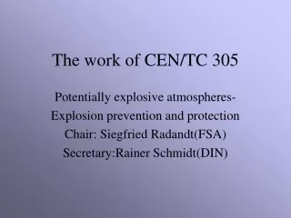The work of CEN/TC 305