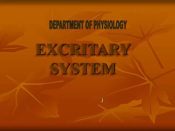 excritary system