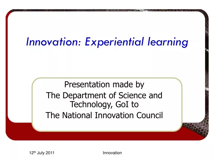 innovation experiential learning