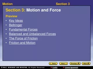 Section 3:  Motion and Force