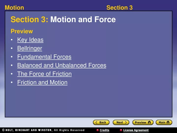 section 3 motion and force