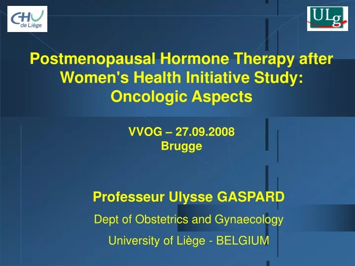 postmenopausal hormone therapy after women
