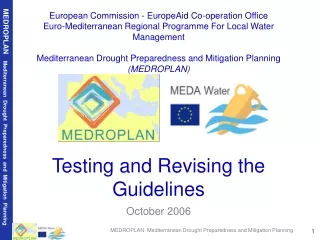 Testing and Revising the Guidelines October 2006