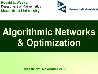 Algorithmic Networks &amp; Optimization