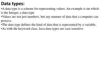 Data types: