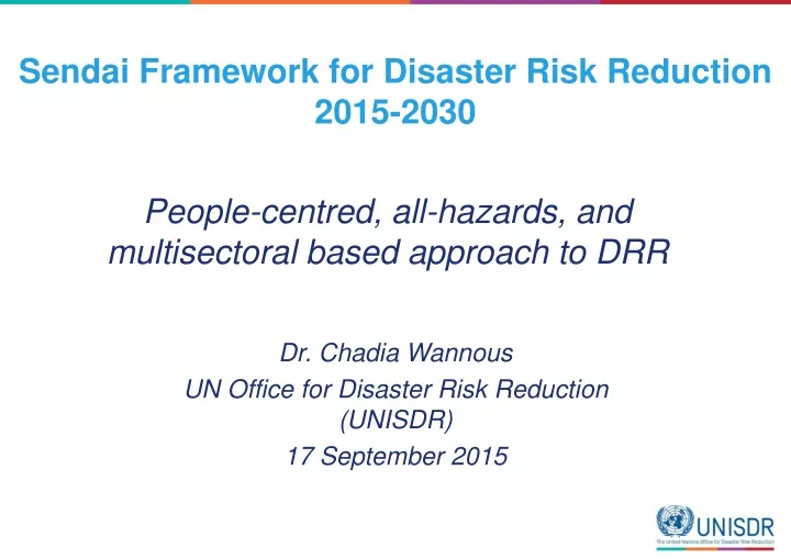 sendai framework for disaster risk reduction 2015 2030