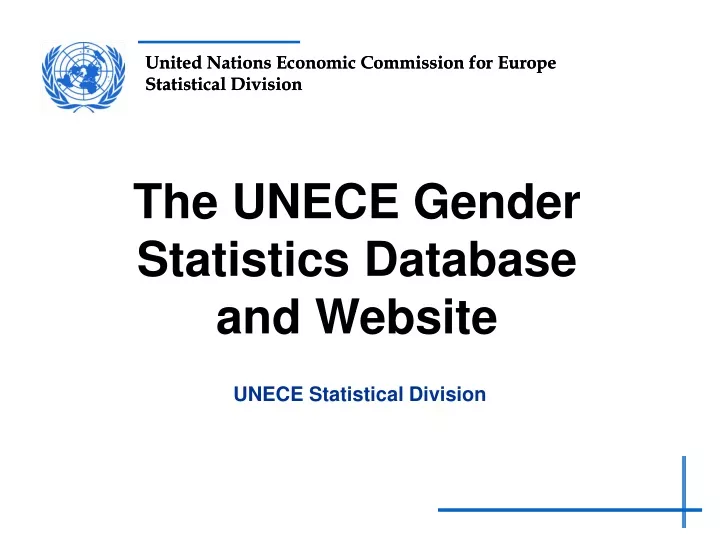 the unece gender statistics database and website