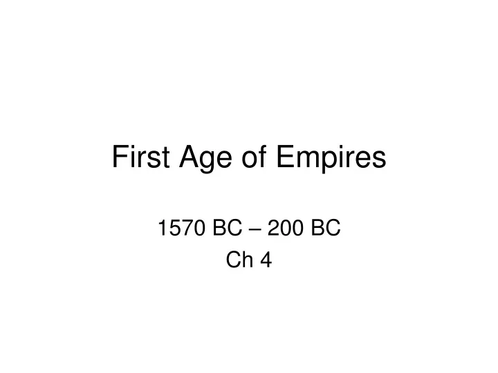 first age of empires