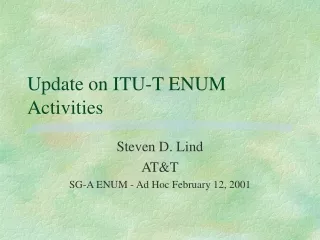 Update on ITU-T ENUM Activities