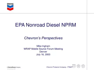 EPA Nonroad Diesel NPRM