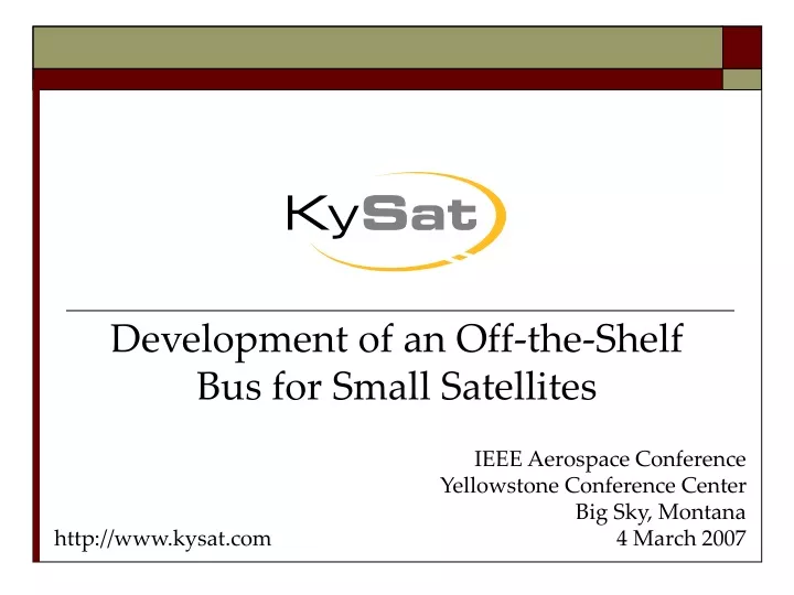 development of an off the shelf bus for small
