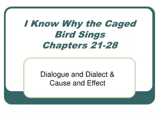 I Know Why the Caged Bird Sings Chapters 21-28