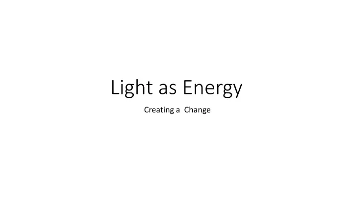 light as energy