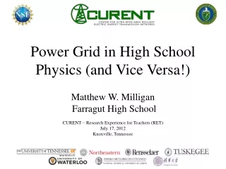 Power Grid in High School Physics (and Vice Versa!)