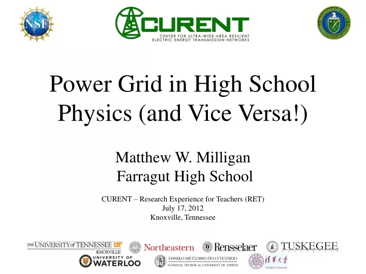 power grid in high school physics and vice versa
