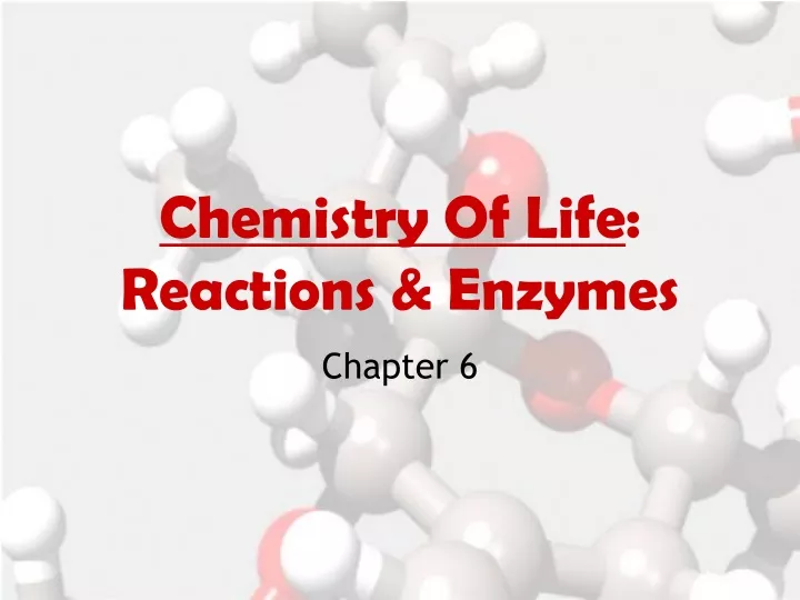 chemistry of life reactions enzymes