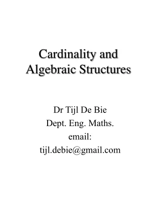Cardinality and Algebraic Structures