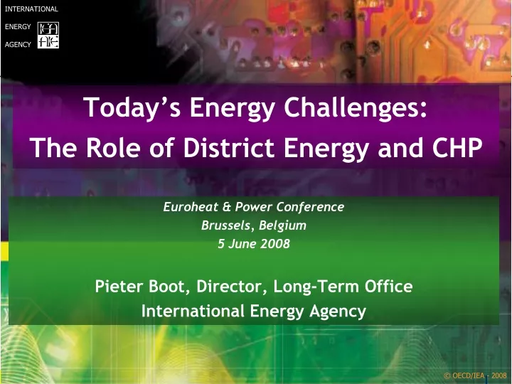 today s energy challenges the role of district energy and chp
