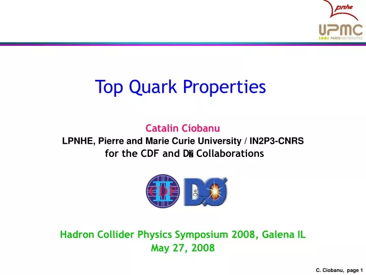 top quark properties