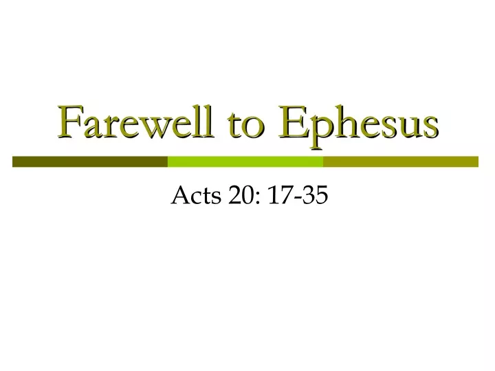 farewell to ephesus