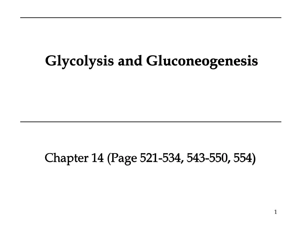 PPT - Glycolysis and Gluconeogenesis PowerPoint Presentation, free ...