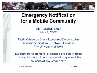 Emergency Notification for a Mobile Community