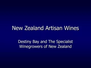 New Zealand Artisan Wines