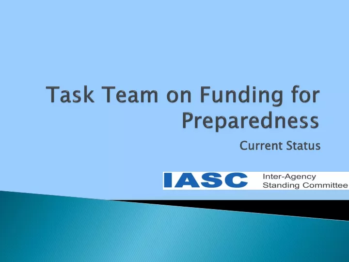 task team on funding for preparedness