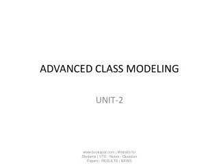 ADVANCED CLASS MODELING