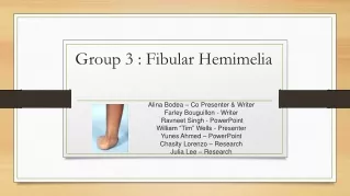 Group 3 : Fibular Hemimelia
