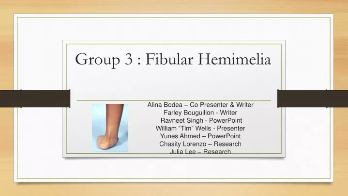 group 3 fibular hemimelia