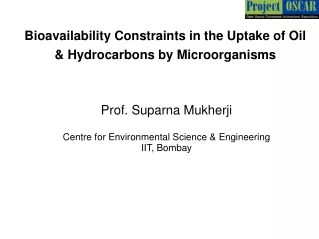 Bioavailability Constraints in the Uptake of Oil &amp; Hydrocarbons by Microorganisms