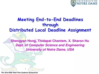 Meeting End-to-End Deadlines  through  Distributed Local Deadline Assignment
