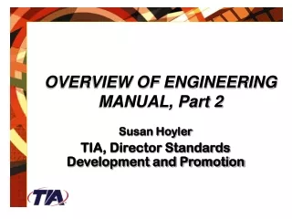 OVERVIEW OF ENGINEERING MANUAL, Part 2
