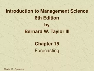 Chapter 15 Forecasting