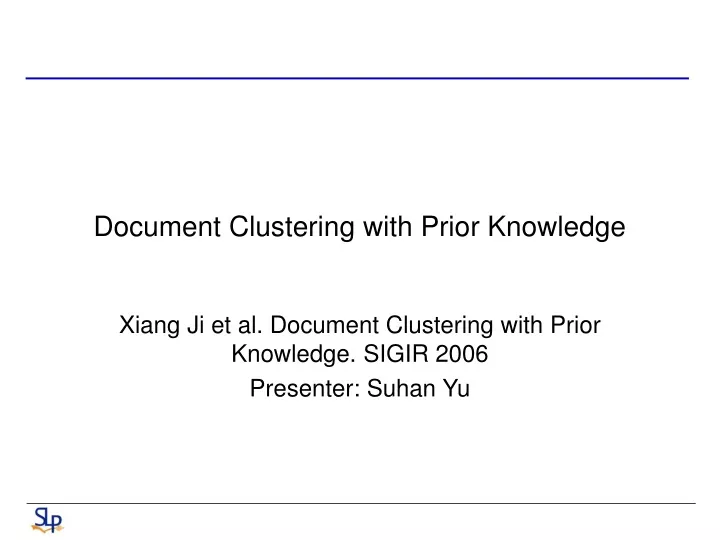 document clustering with prior knowledge