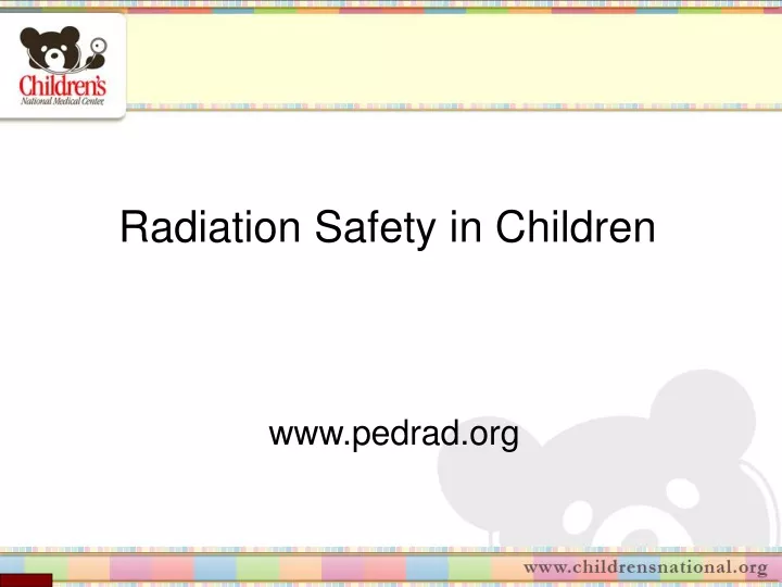 radiation safety in children