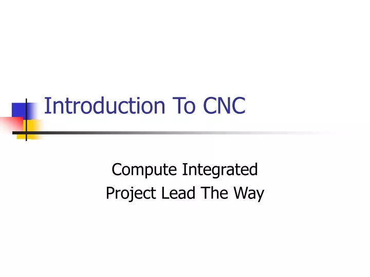 introduction to cnc