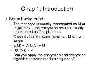 Chap 1: Introduction