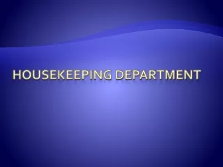 Housekeeping Department