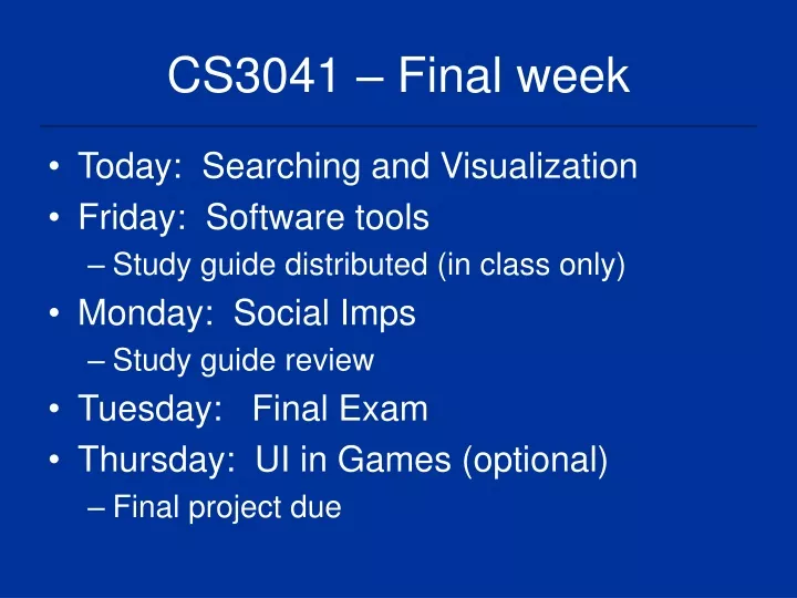 cs3041 final week