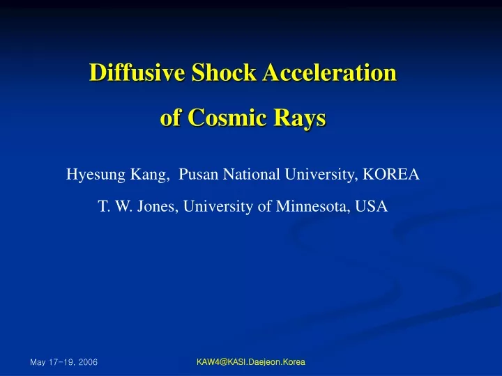 diffusive shock acceleration of cosmic rays
