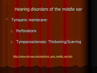 Hearing disorders of the middle ear