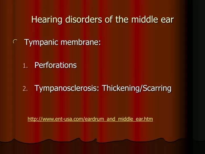 hearing disorders of the middle ear